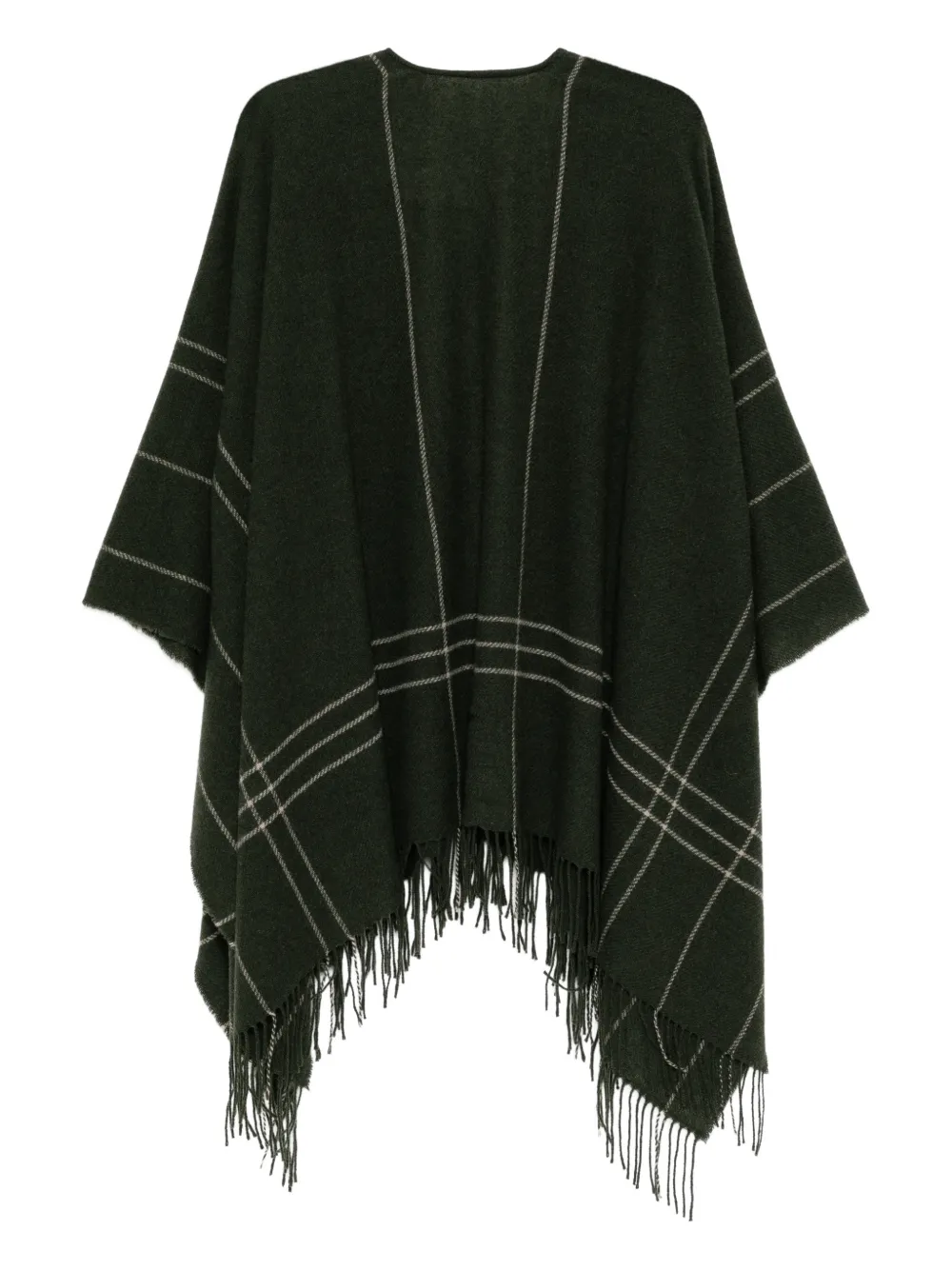 Eileen Fisher Graphic Twill Poncho In Green