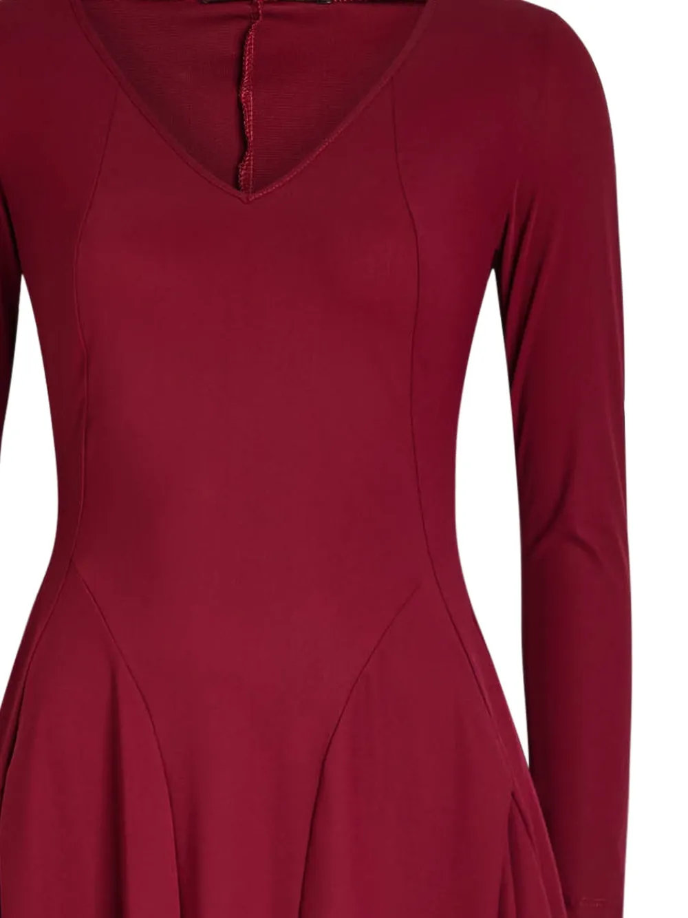 High Midi-jurk met vlakken - Rood