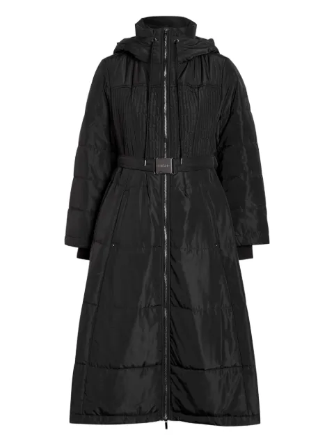 High belted puffer coat