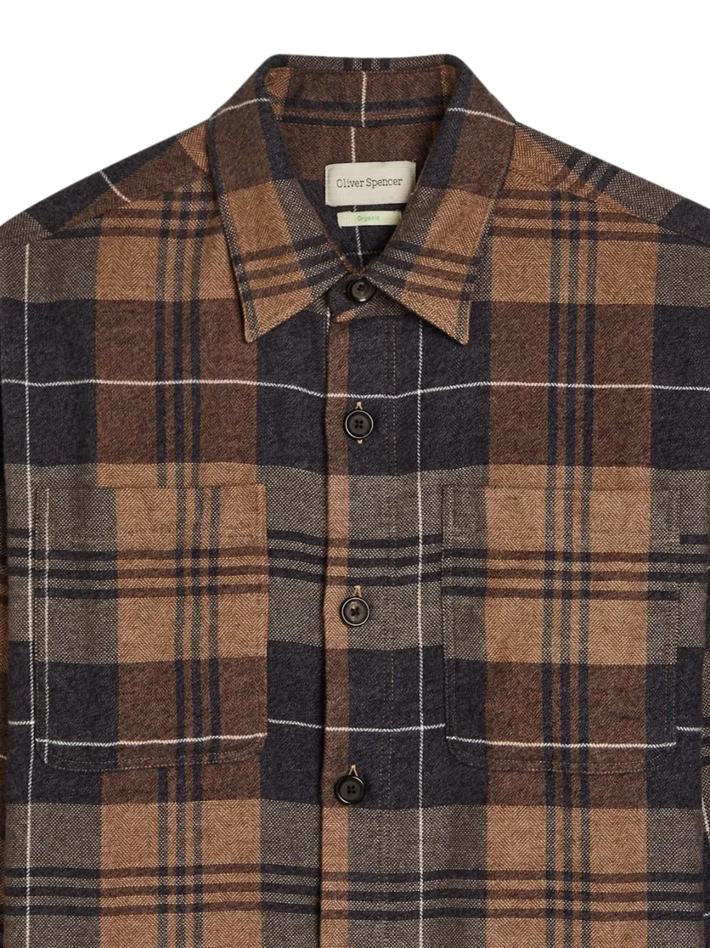 Oliver Spencer Geruit overhemd - Bruin
