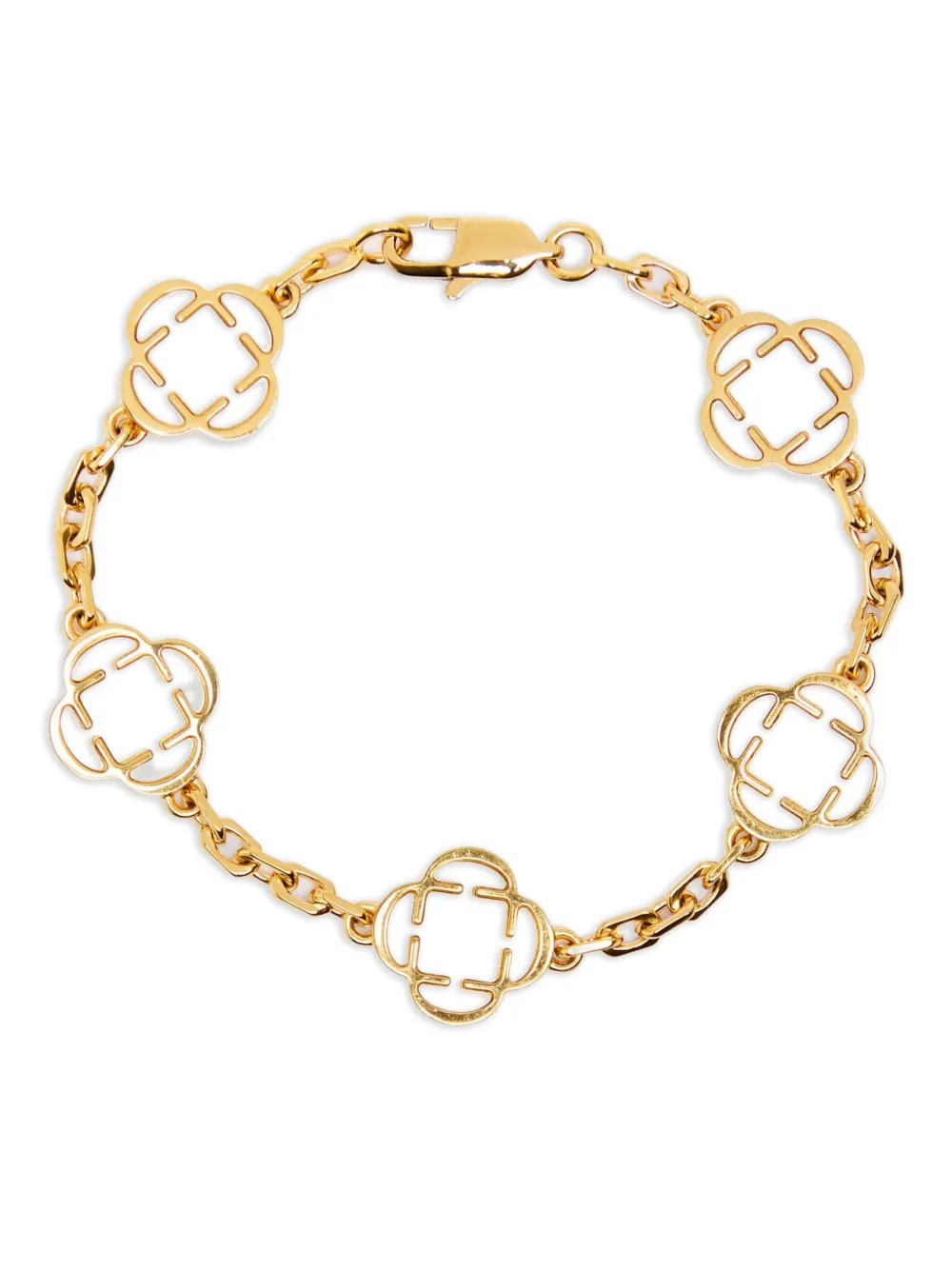 Craft Clover Stone Chain Bracelet In Gold