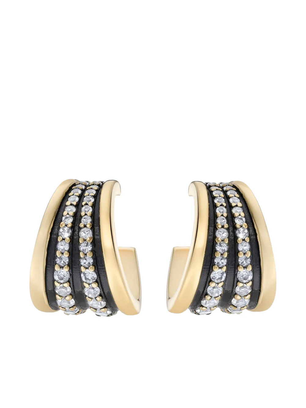 V JEWELLERY Nina embellished hoop earrings - Goud