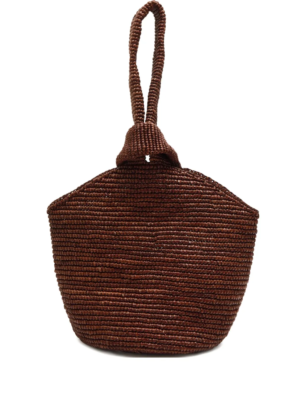 Sensi Studio mini Pullthrough raffia tote bag | Brown | Image 1