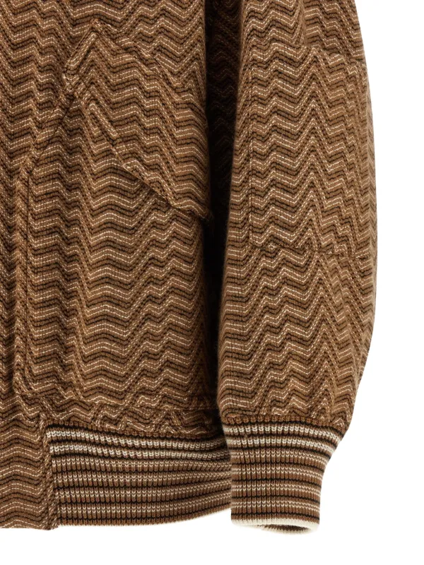 Missoni chevron-pattern Bomber Jacket | Brown | FARFETCH