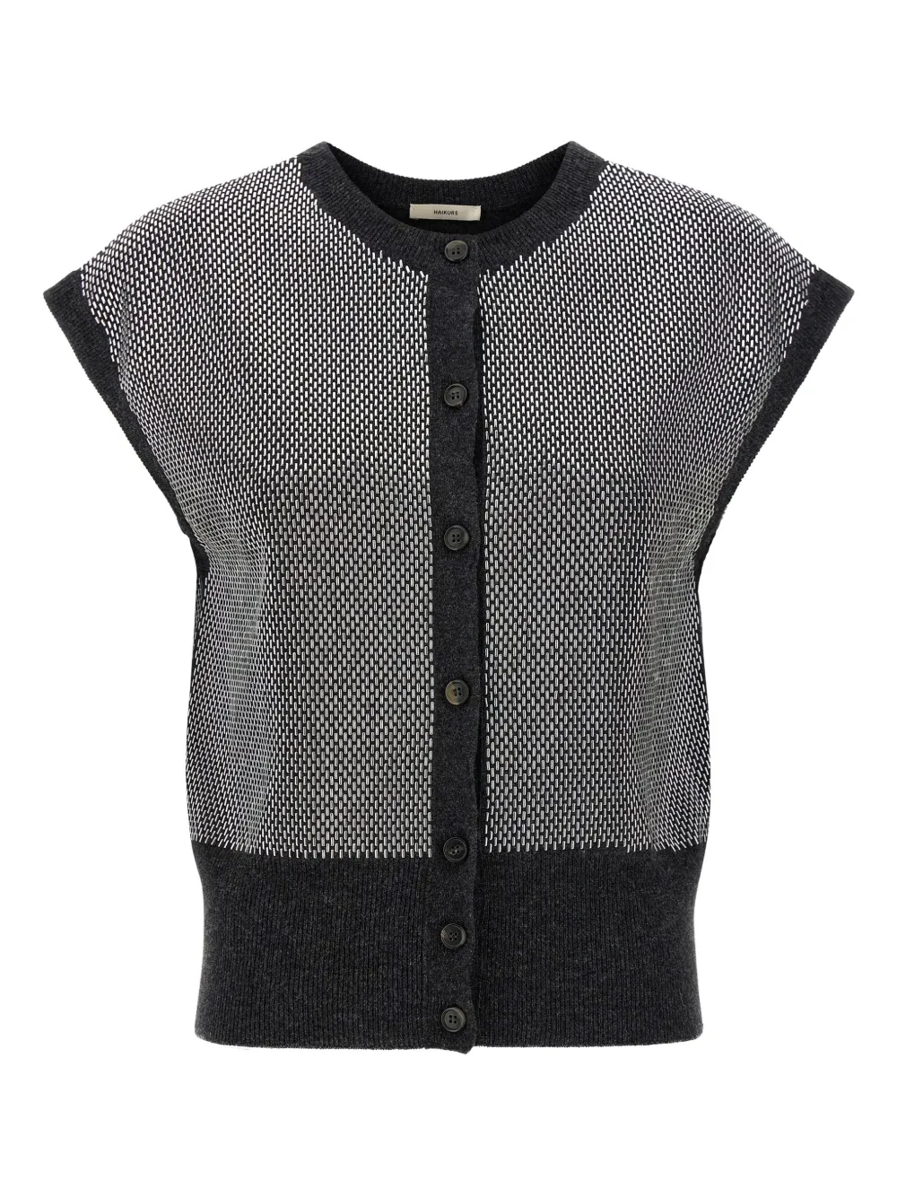 Haikure Kirby Bead Embellished Virgin Wool Sweater Vest In Black