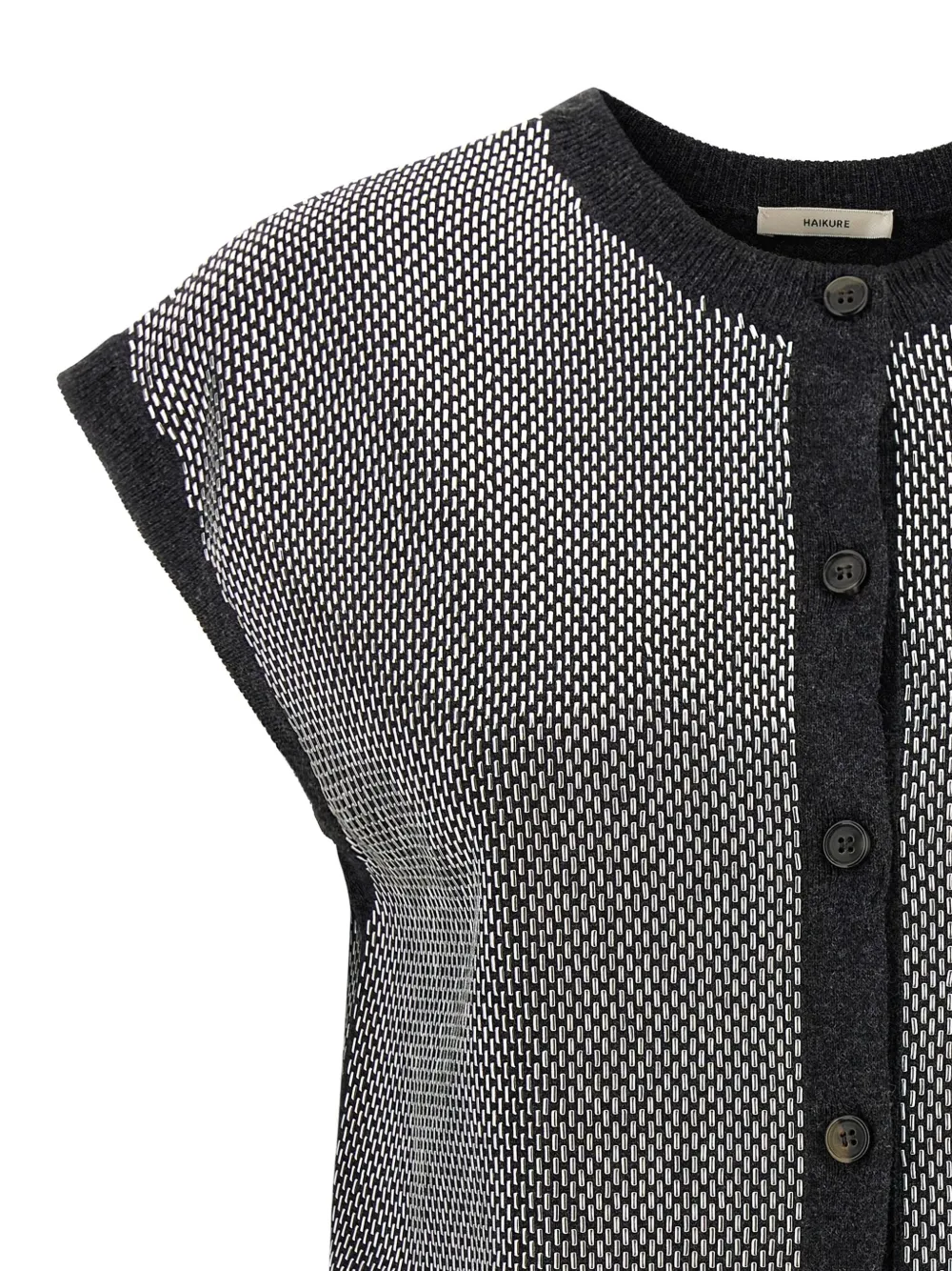 Haikure Kirby Bead Embellished Virgin Wool Sweater Vest In Black