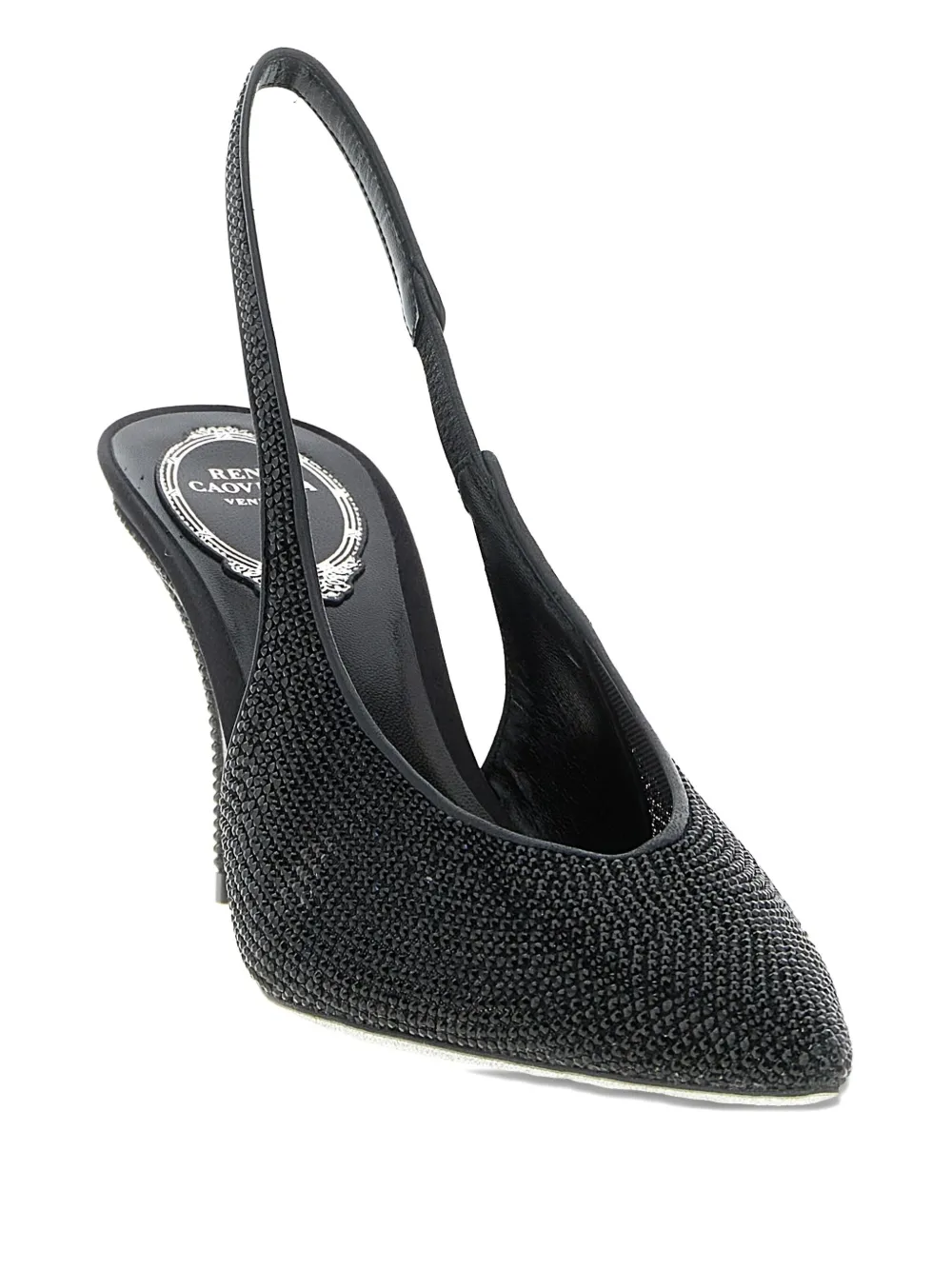 René Caovilla Slingback High-heeled Sandals In Black