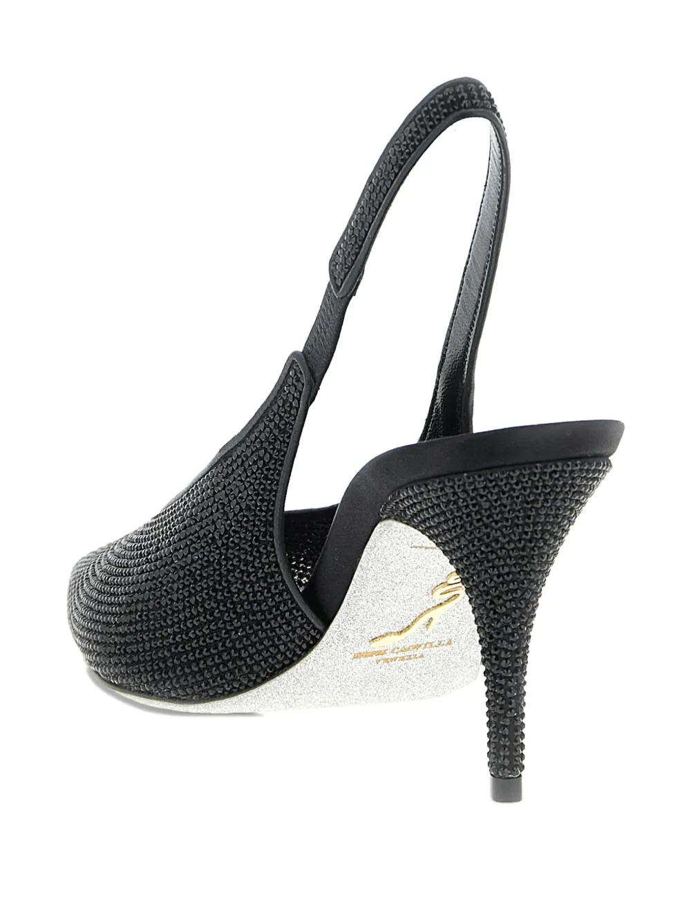 René Caovilla Slingback High-heeled Sandals In Black