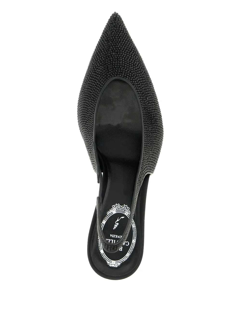 René Caovilla Slingback High-heeled Sandals In Black