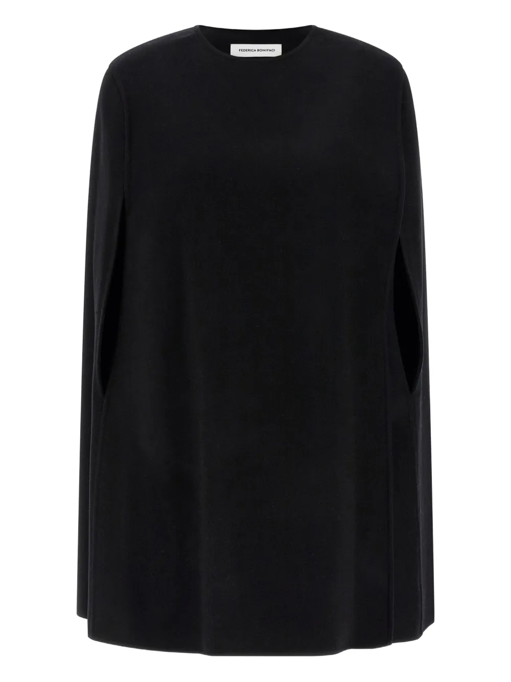 Federica Bonifaci Crew-neck Cape In Black