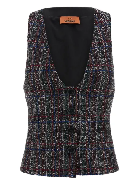 Missoni sequin tartan waistcoat