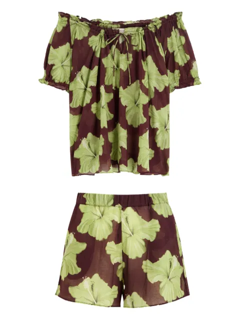 Desmond & Dempsey floral-print pyjama set