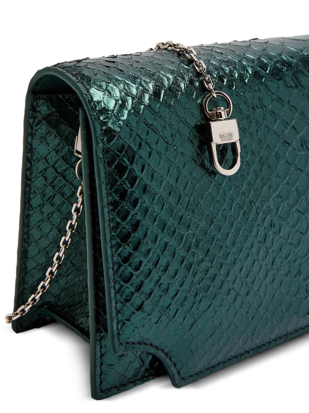 Malone Souliers Vivien leren clutch Groen