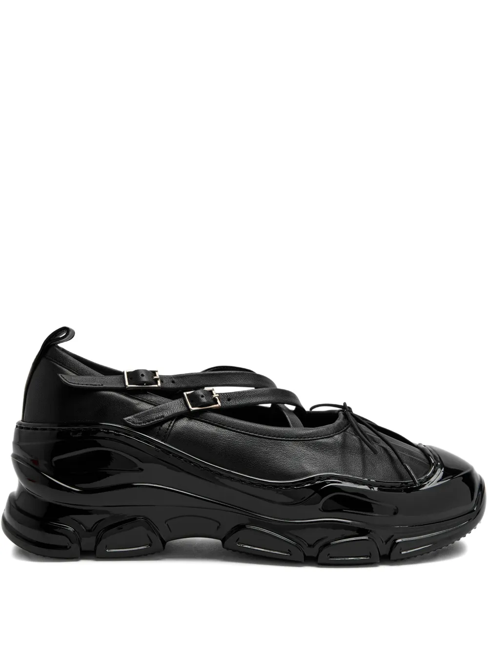Simone Rocha buckled leather sneakers - Nero