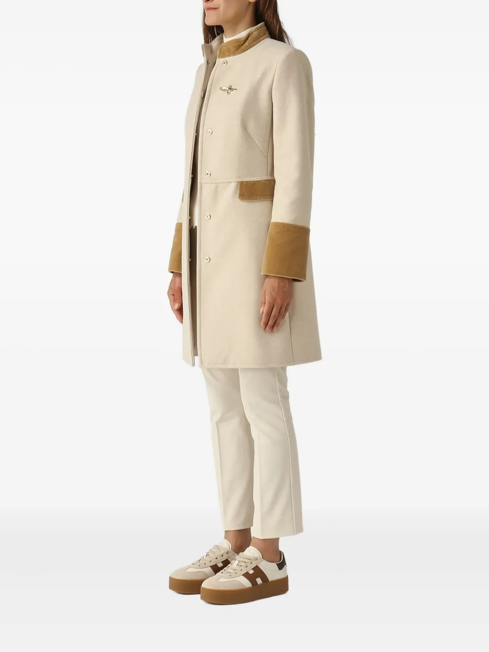 Fay Jas met enkele rij knopen Beige