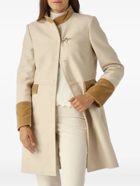 Fay hook-detail single-breasted coat