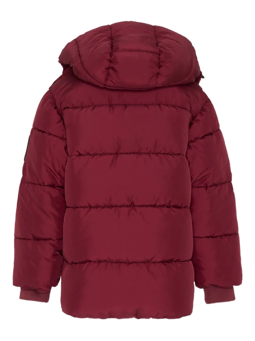 Msgm Hooded Puffer Coat In Red