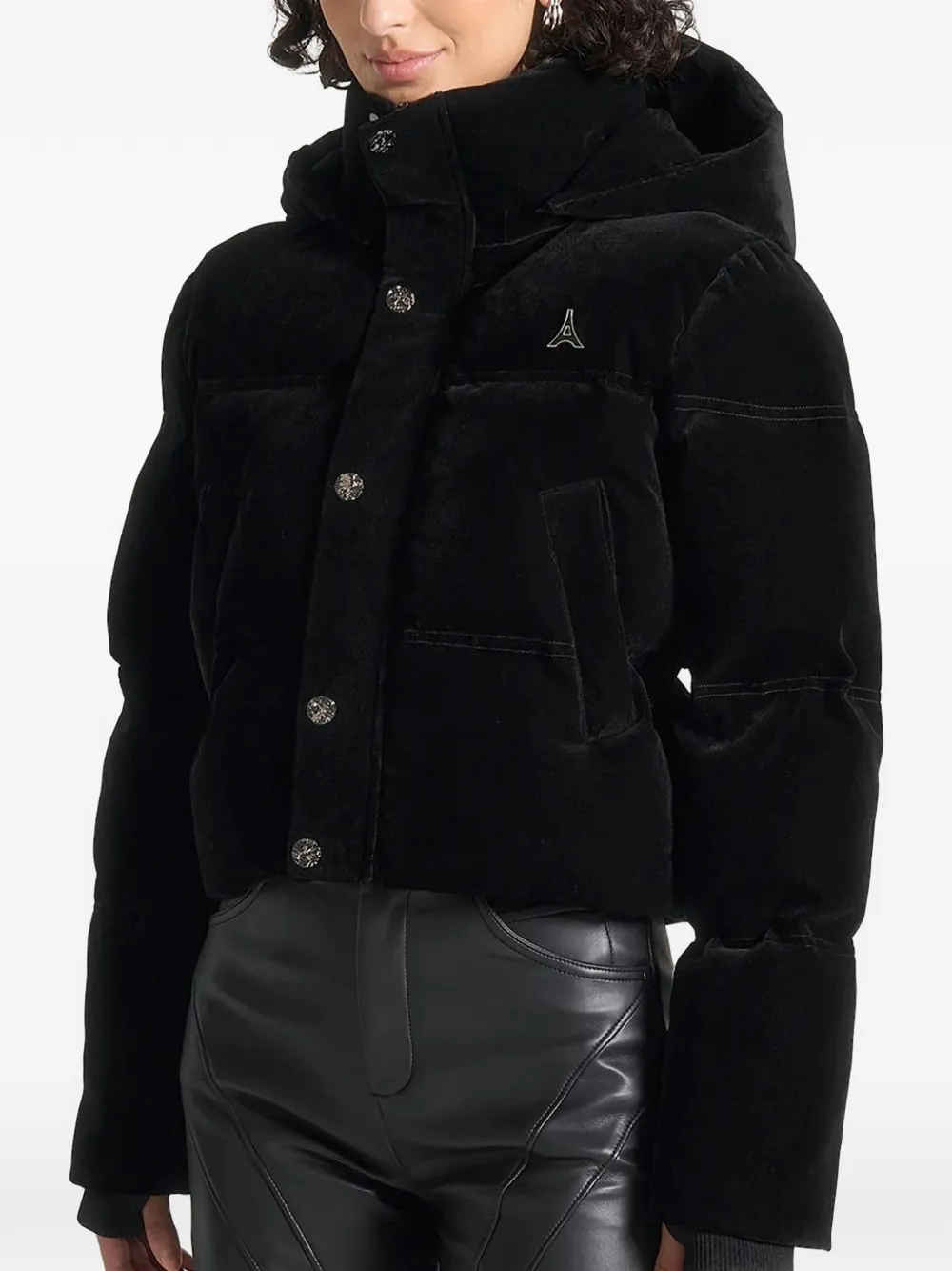 Manière De Voir Maéva Detachable-hood Puffer Jacket In Black