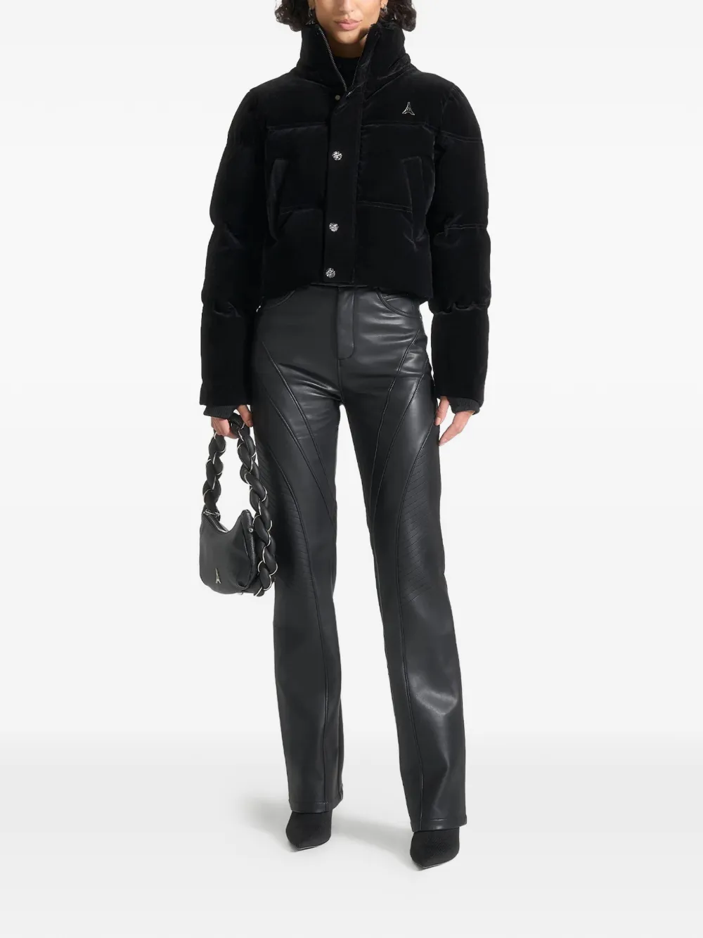 Manière De Voir Maéva Detachable-hood Puffer Jacket In Black