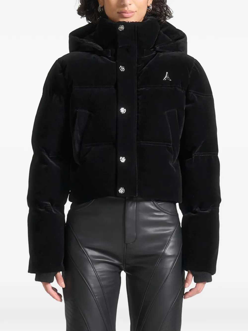 Manière De Voir Maéva Detachable-hood Puffer Jacket In Black