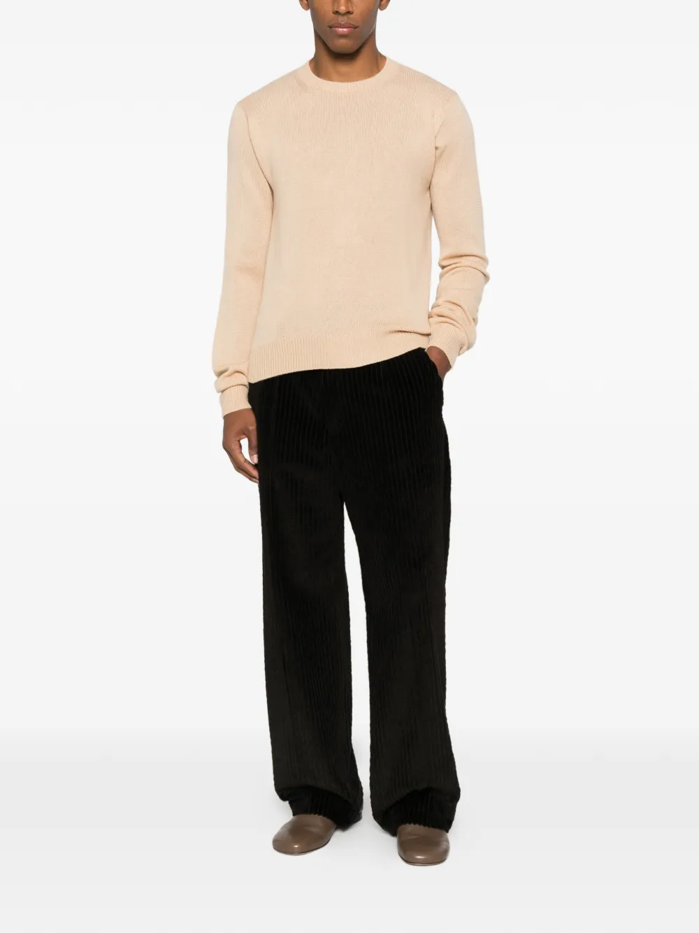 Auralee Trui met ronde hals - Beige