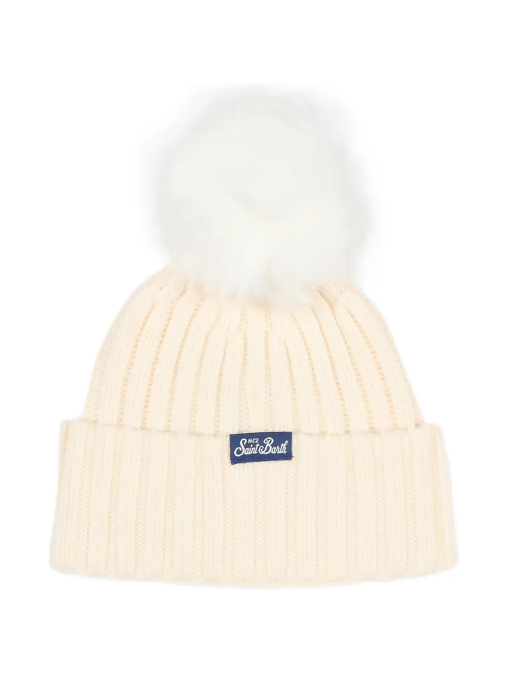 MC2 Saint Barth Kids pom-pom beanie hat - Beige