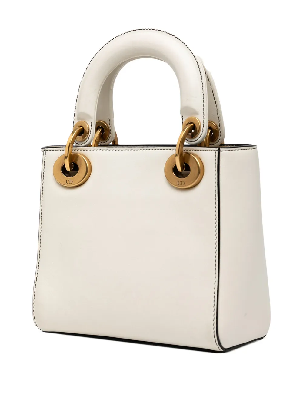 Pre-owned Dior 2017 Niki De Saint Phalle Mini Calfskin Lady  Satchel In White