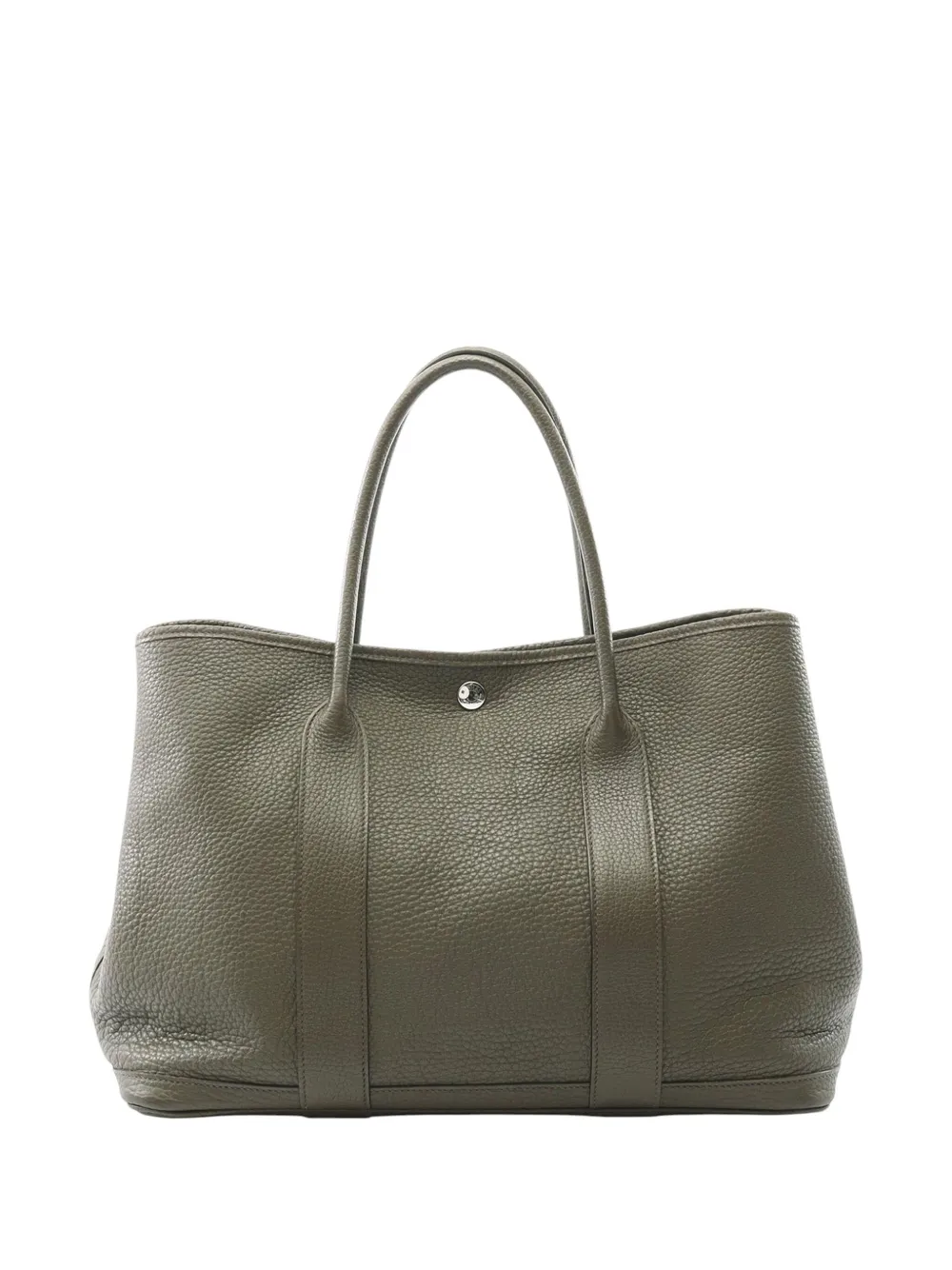Pre-owned Hermes 2012 Clemence Garden Party 36 Tote Bag In Green