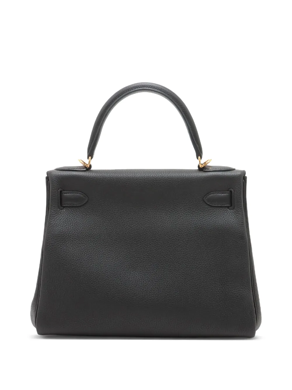 Pre-owned Hermes 2018 Togo Kelly Ii Retourne 28 Satchel In Black