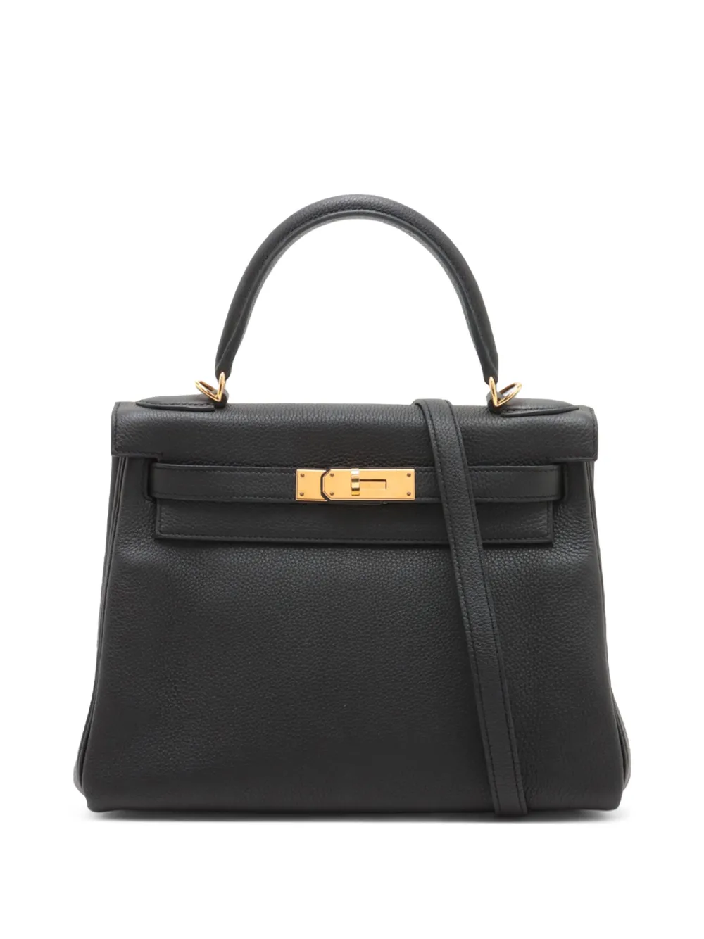 Hermès Pre-Owned 2018 Togo Kelly II Retourne 28 satchel - ブラック Hermès Pre-Owned 2018 Togo Kelly II Retourne 28 satchel - ブラック