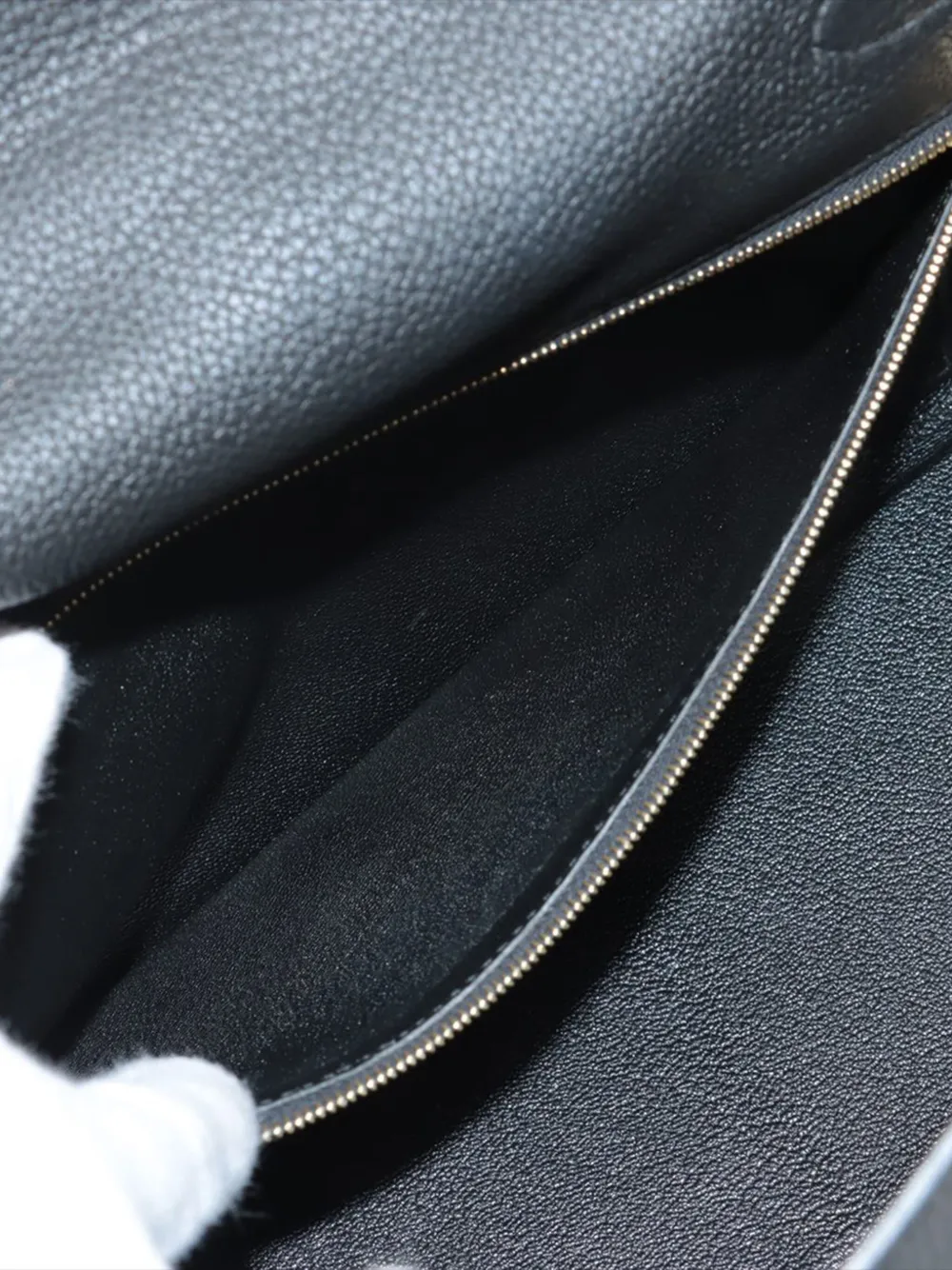 Pre-owned Hermes 2018 Togo Kelly Ii Retourne 28 Satchel In Black