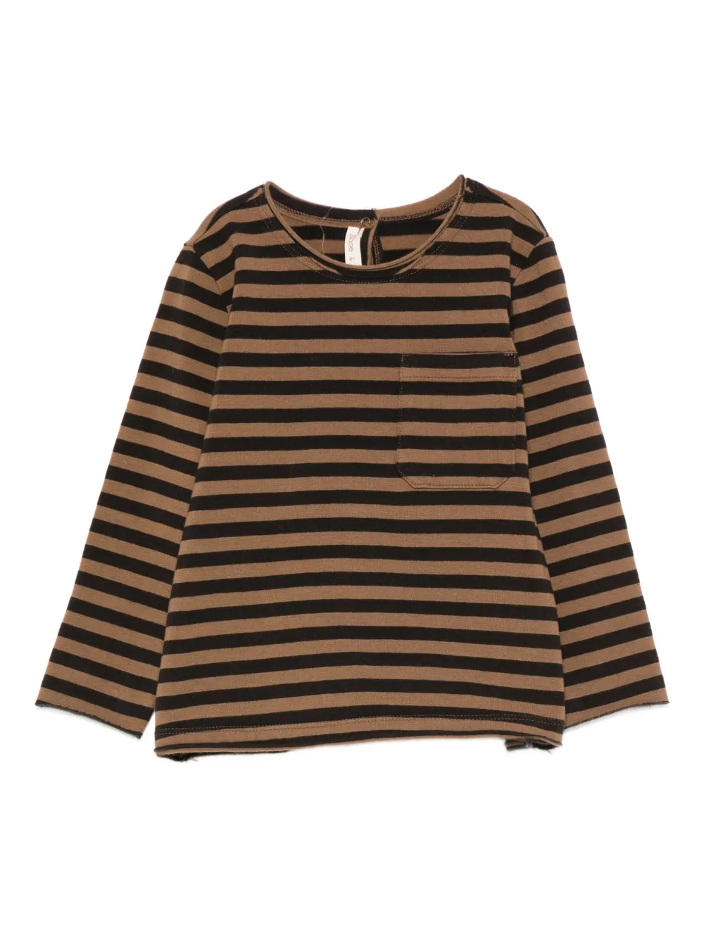 Zhoe & Tobiah striped-pattern pocket-chest sweater | Brown | Image 1