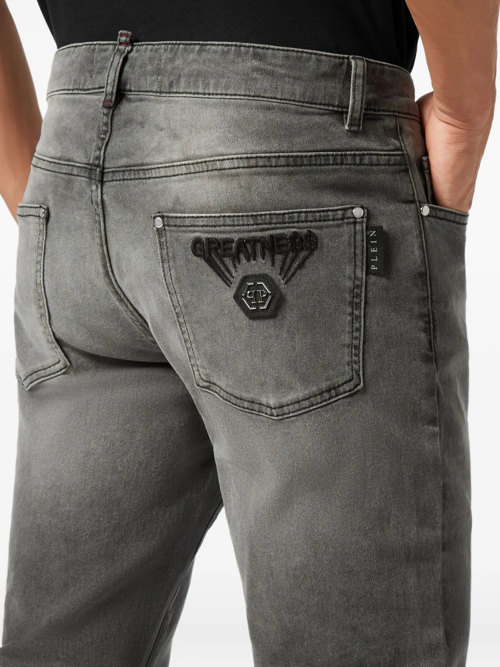 Philipp Plein Jeans met logo-applicatie Grijs