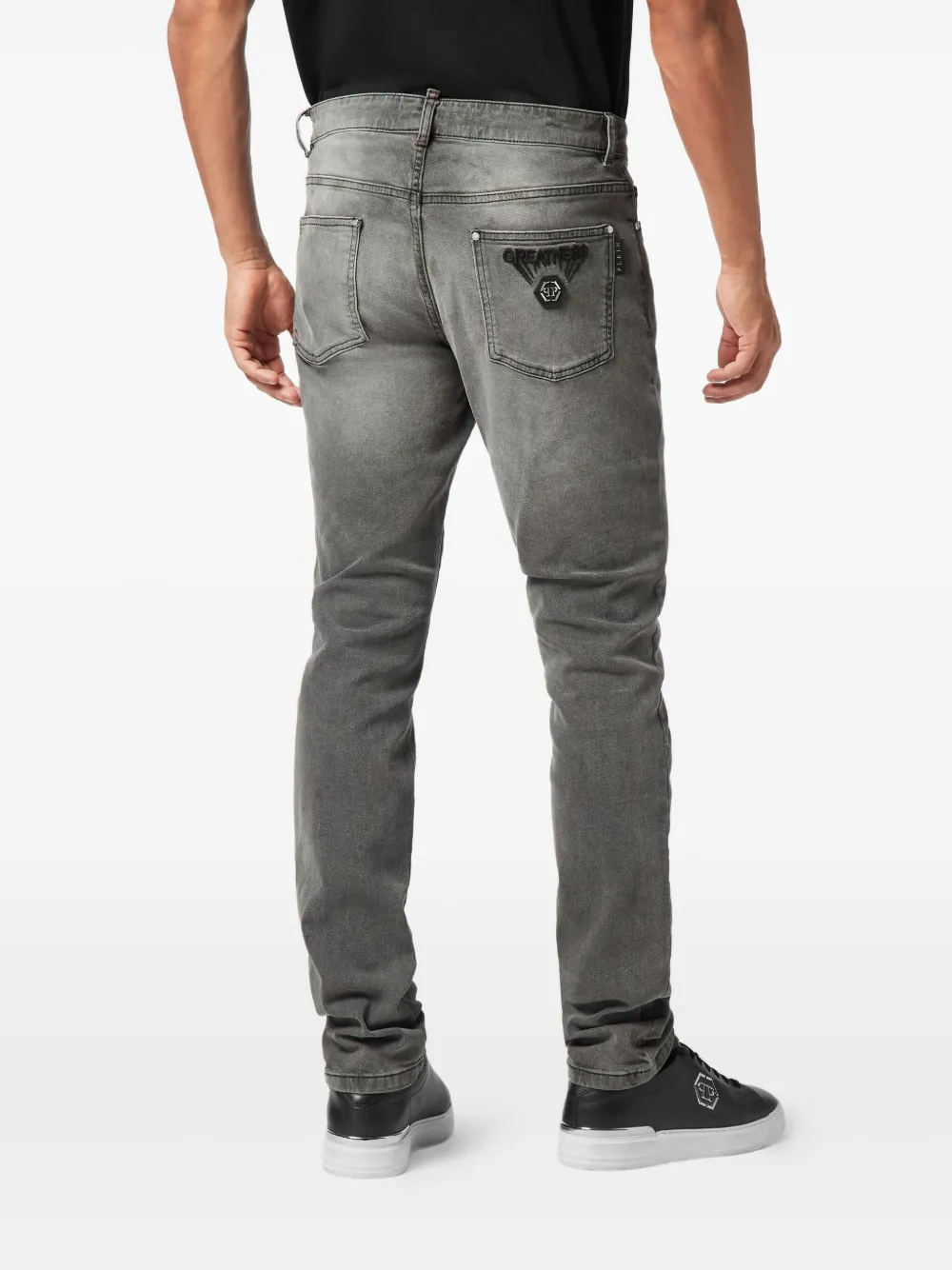 Philipp Plein Jeans met logo-applicatie Grijs