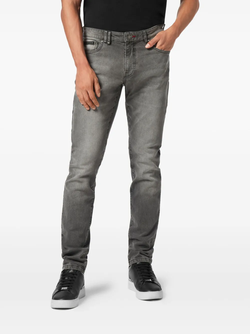 Philipp Plein Jeans met logo-applicatie Grijs