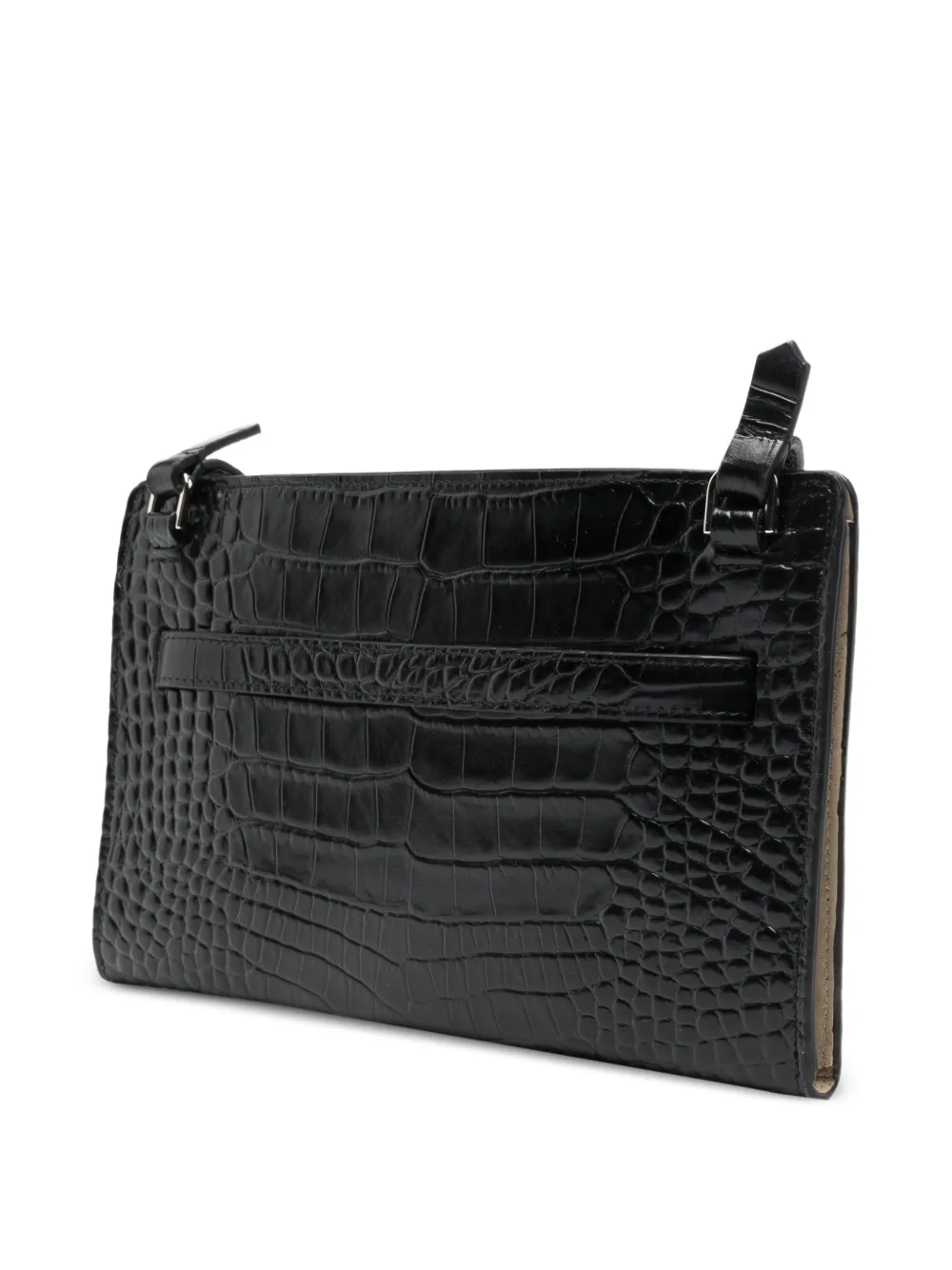 TOTEME Crossbodytas met krokodillen-reliëf en band Zwart