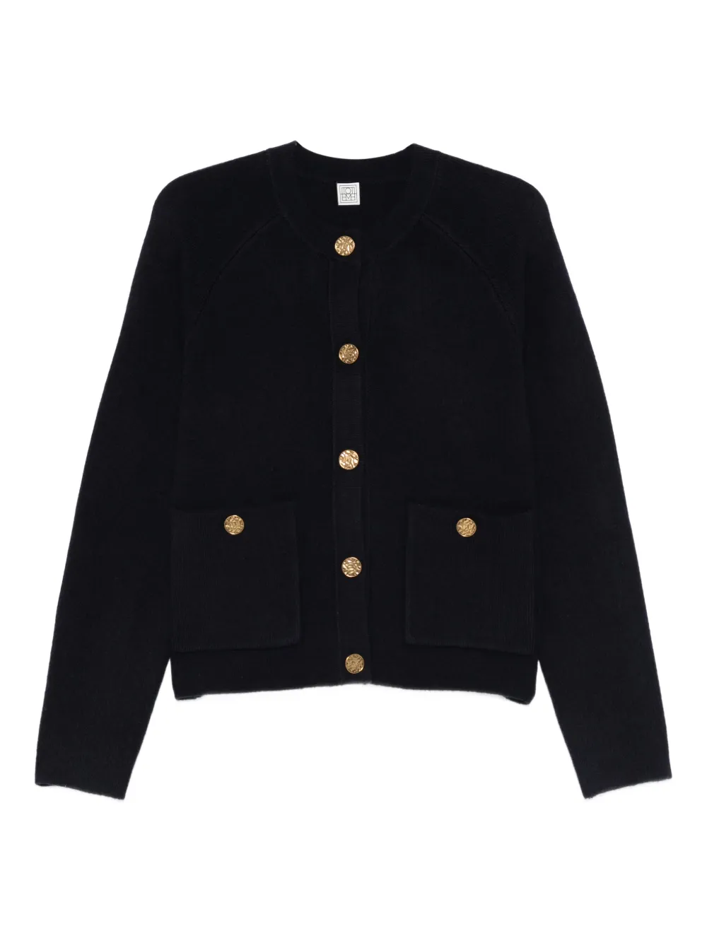 Totême Hammered-button Cardigan In Blue