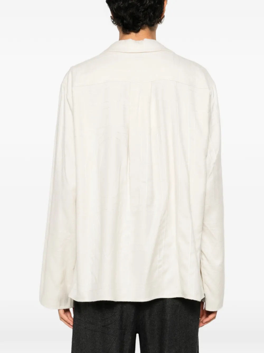 TOTEME Flanellen pyjamatop met monogram Beige