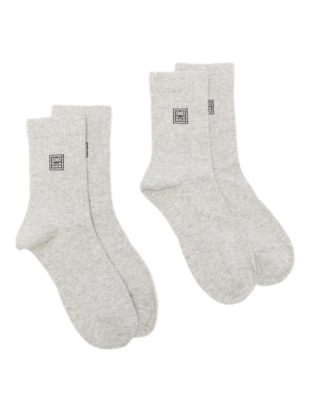 TOTEME monogram-embroidered socks (pack of two) | gris | Image 1