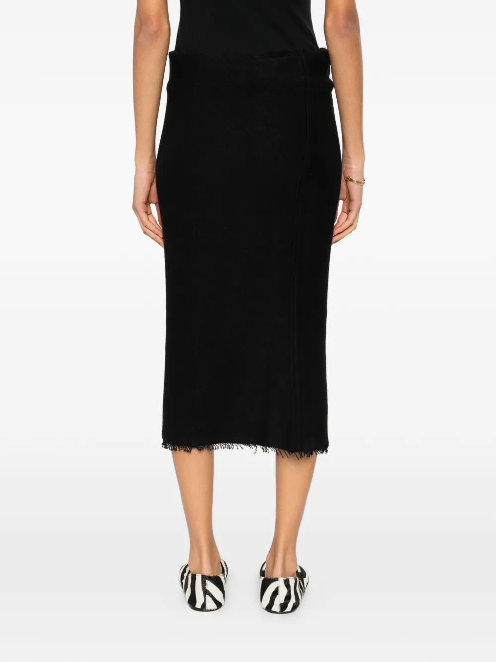 TOTEME Jersey midi-rok met franje Zwart