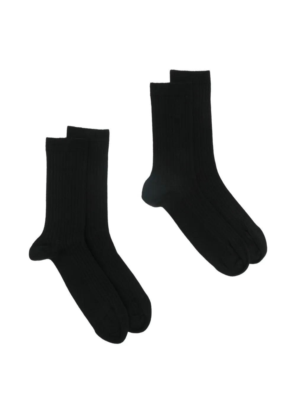 TOTEME ribbed crew socks (set of two) - Nero
