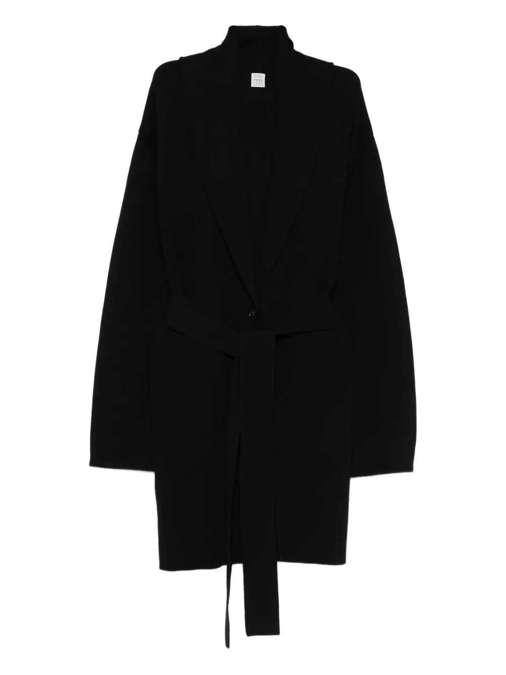TOTEME shawl-lapel knitted coat | Black | Image 1