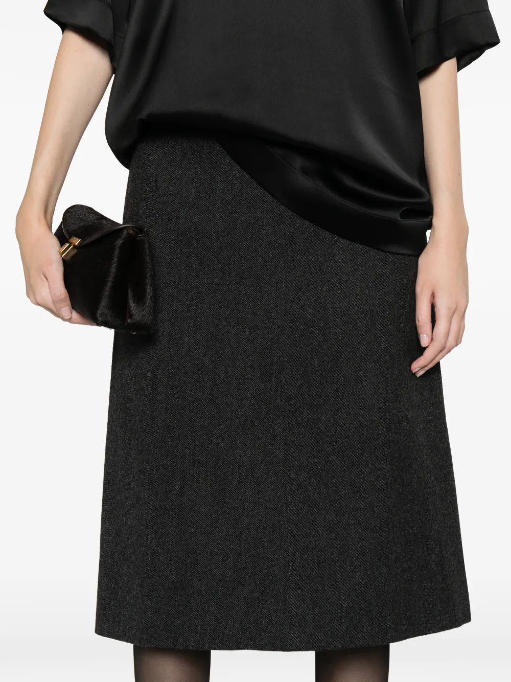 Totême Twill Suit Midi Skirt In Black