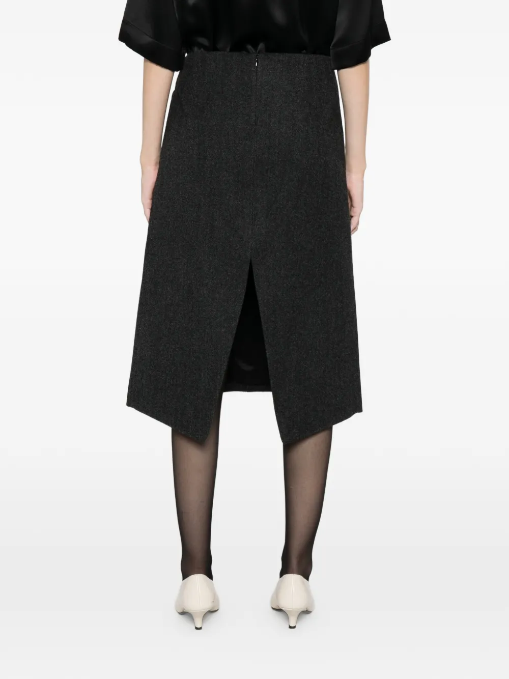 Totême Twill Suit Midi Skirt In Black