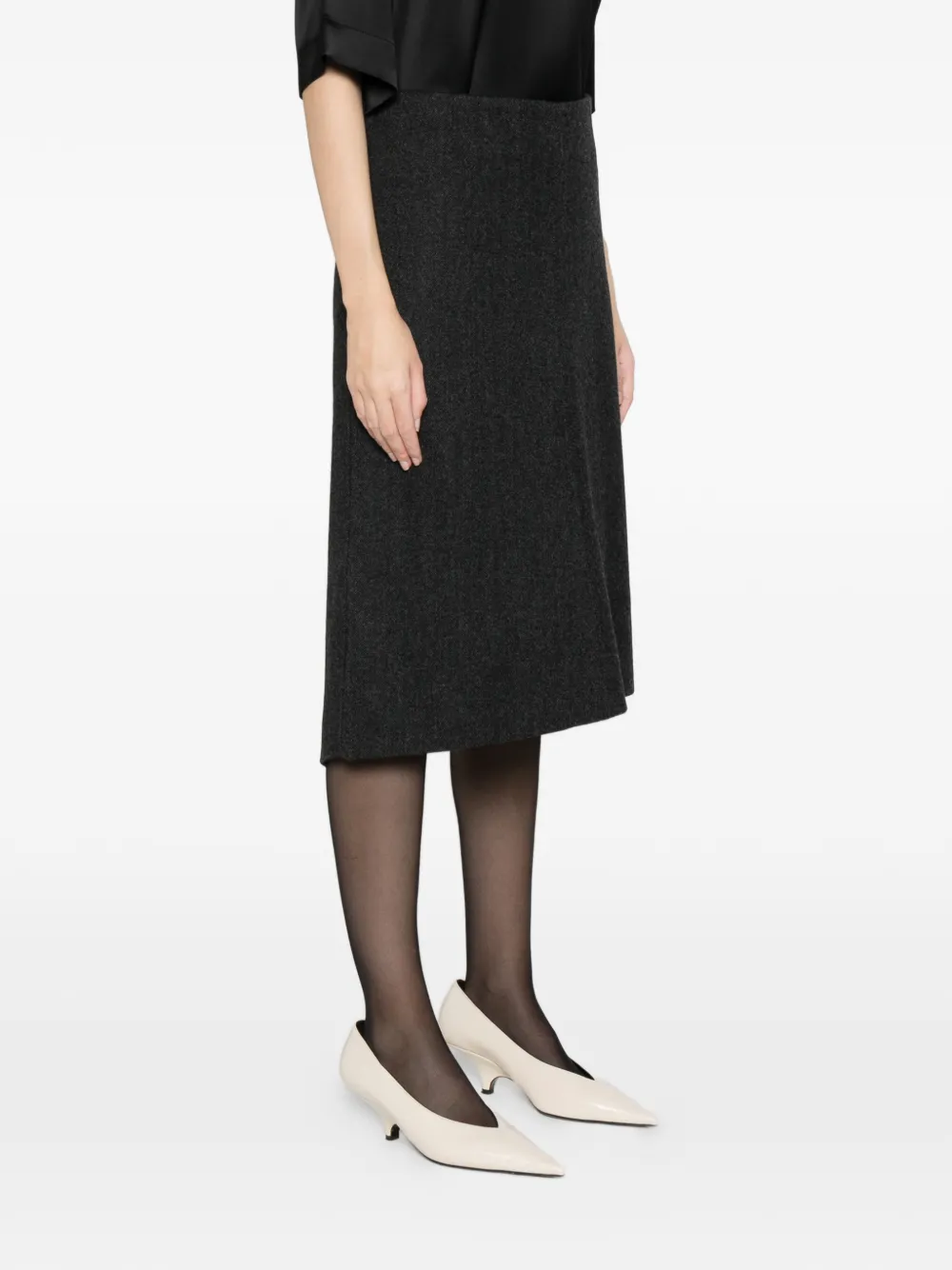 Totême Twill Suit Midi Skirt In Black