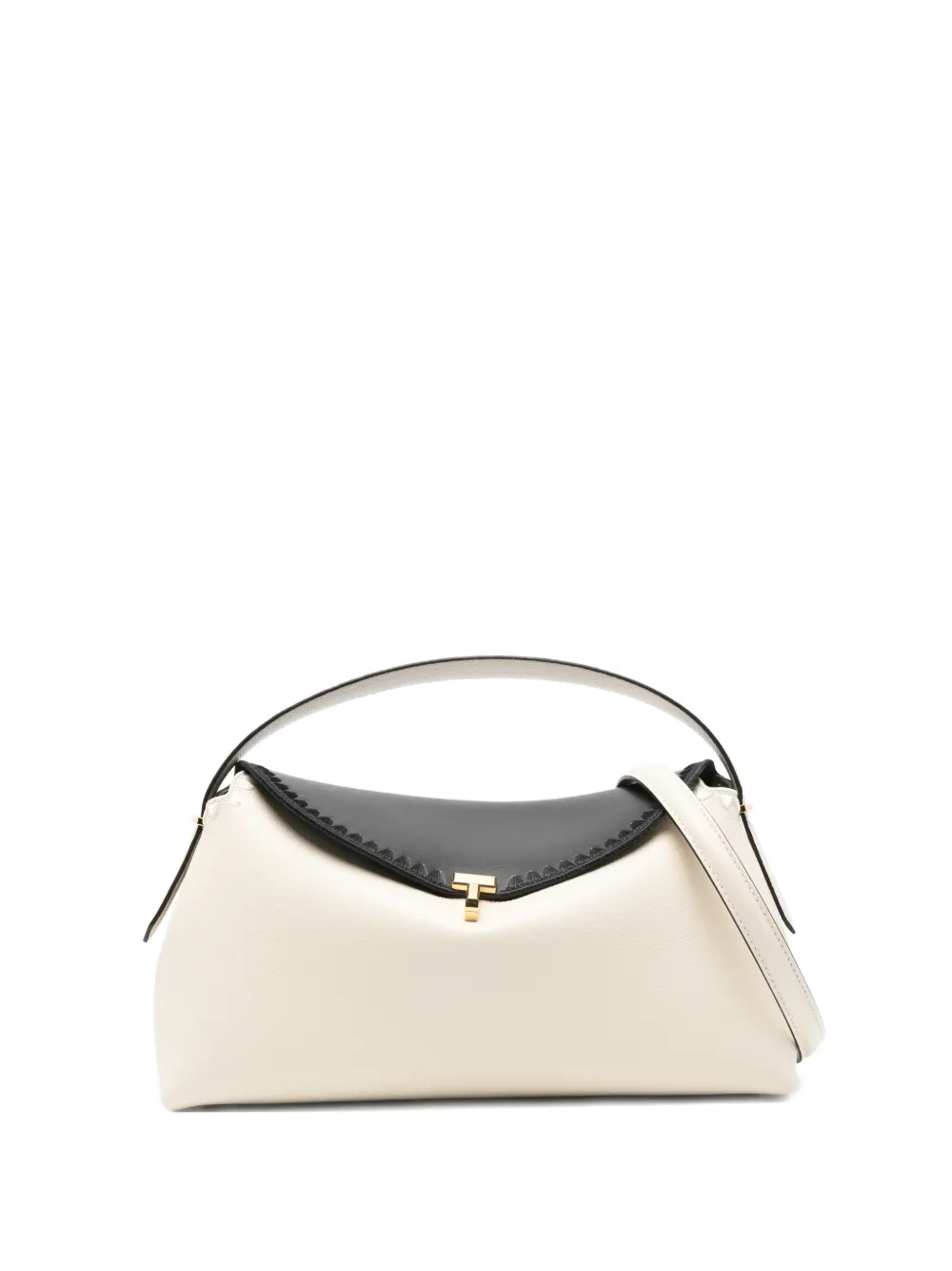 TOTEME T-lock embroidered leather shoulder bag | Neutrals | Image 1