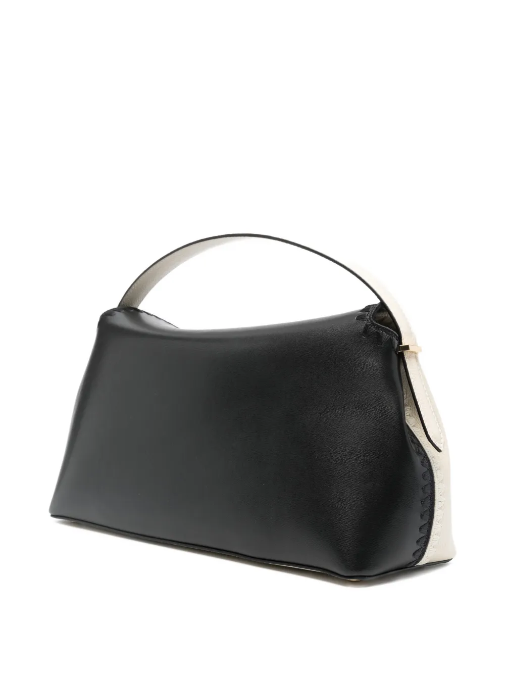 Totême T-lock Embroidered Leather Shoulder Bag In White