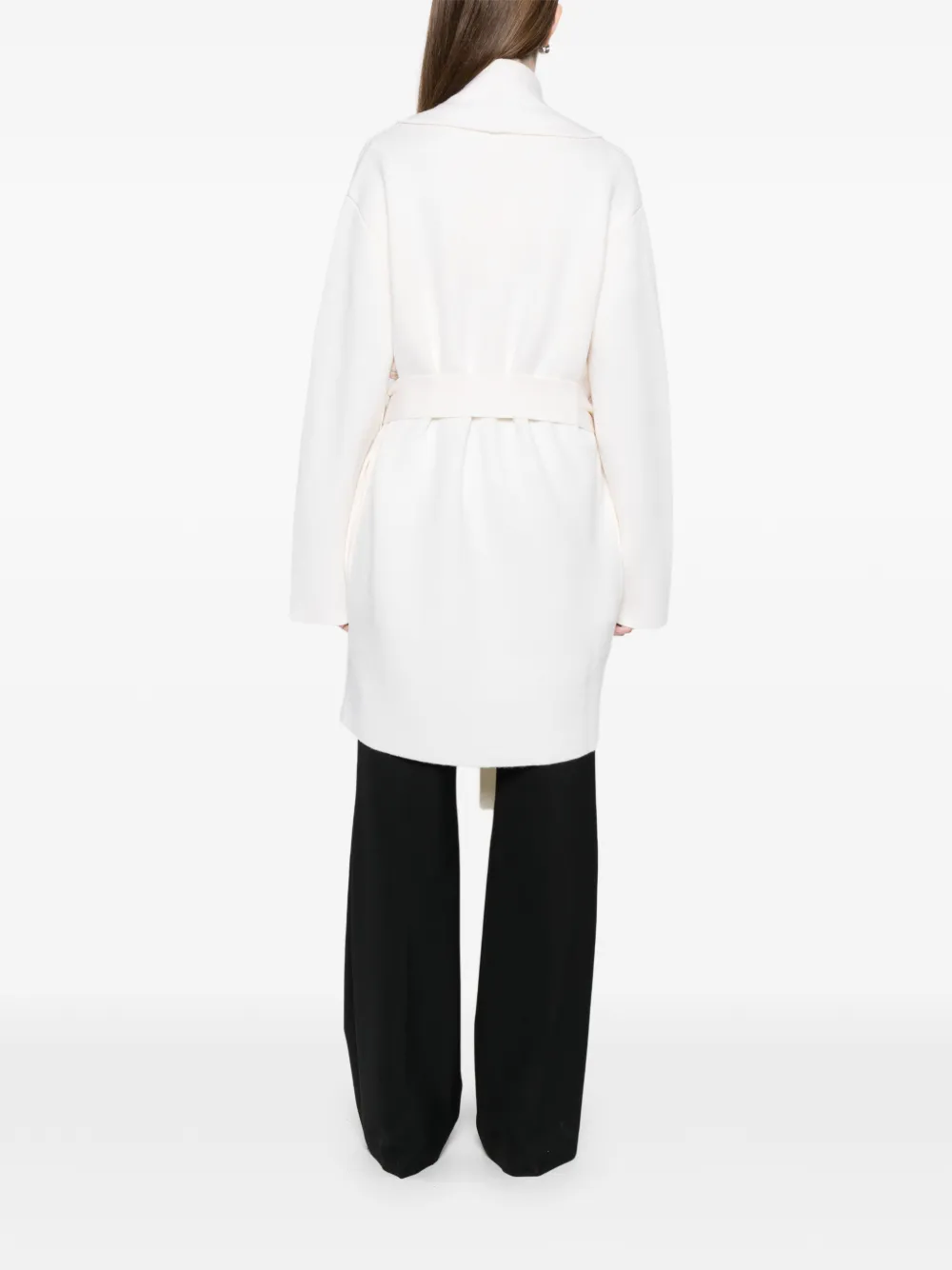 Totême Shawl-lapel Belted Knitted Coat In Neutral