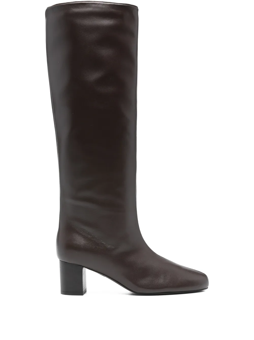 Totême 50mm Downtown Leather Knee-high Boots In Brown
