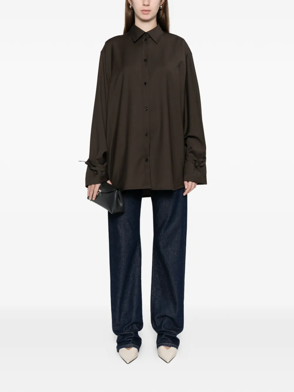 Totême Tie-cuff Shirt In Brown